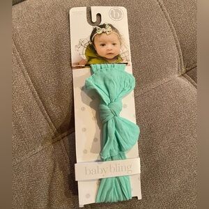 NWT - Baby Bling Mint Bow